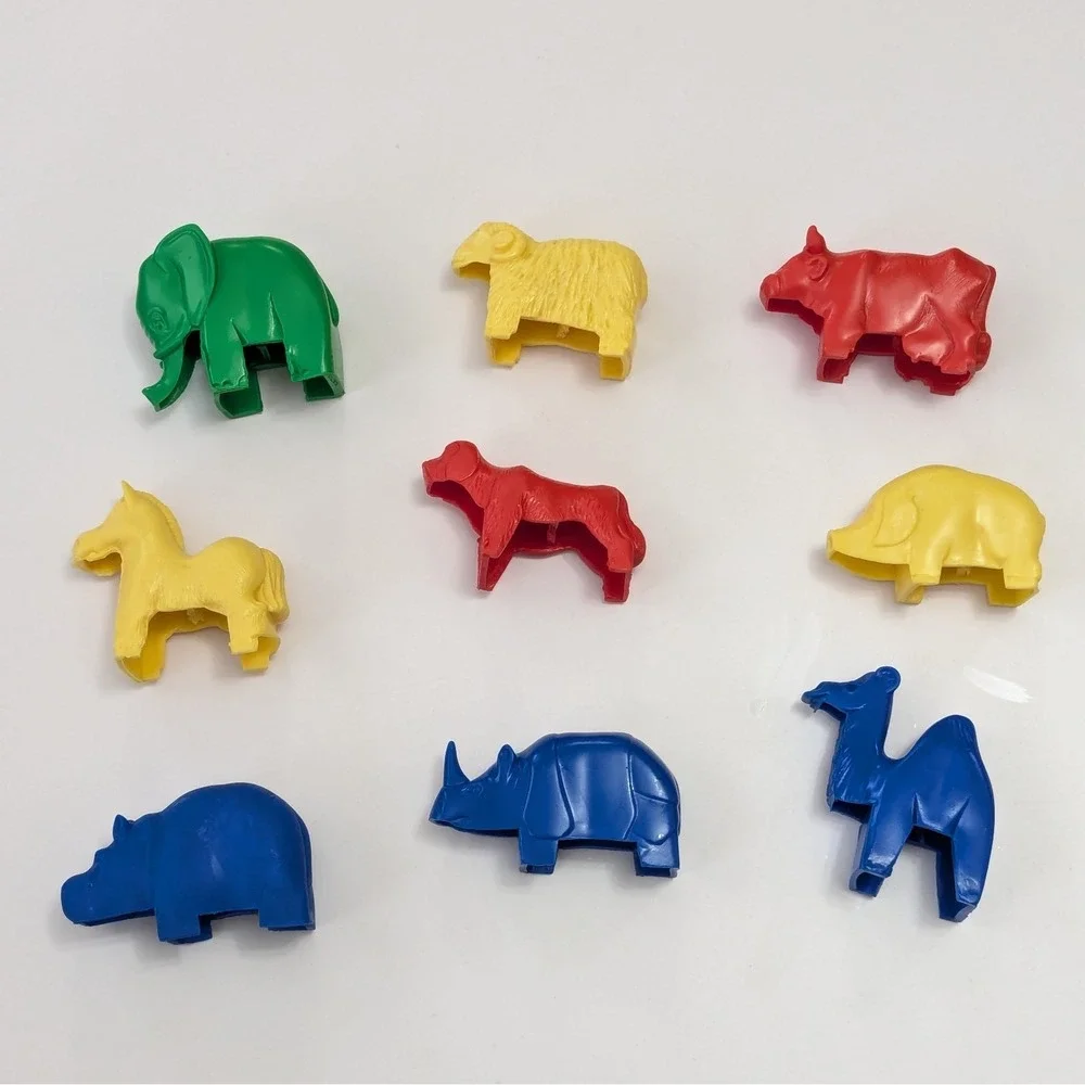 Vintage 1987 Discovery Toys Tub Of Critters 9 Zoo Farm Animals West Germany